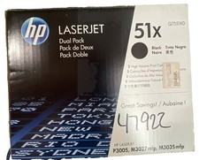 Dual Box HP LaserJet 51X Genuine Sealed Black HP Toner)Q7551X P3005 M3027 M3035 picture