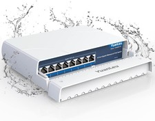 YuanLey 8-Port PoE Switch Gigabit- Waterproof Outdoor Ethernet white  picture