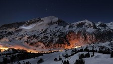 Landscape hills mountains night nature winter snow Custom Gaming Mat Desk picture