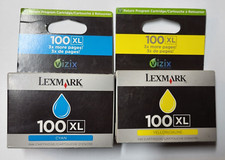 New Lexmark High Yield 100XL Cyan & Yellow ink Printer Cartridge OEM Lot picture