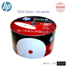 1200 HP DVD DVD-R White Inkjet Printable 16X 4.7GB Blank Media Disc SAME DAY picture