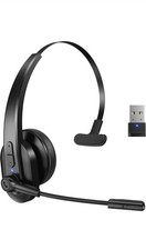 M99+ Bluetooth 5.2 Single-Ear Wireless Headset w/ Boom Mic & USB Dongle Black picture