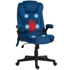 Executive Office Chair 6 Point Vibration Massage Velvet Dark Blue 921-171V86DB picture