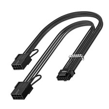 PCI-e 5.0 12VHPWR Extension Cable 30cm/1ft 16Pin 12+4 Male to PCIE 2x8Pin 6+2... picture