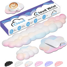 4 in 1 Ergonomic Leather Cloud Wrist Rest Keyboard and Mouse Pad & Coaster | picture