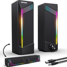 Computer Speakers, 2 in 1 PC Speaker , Gaming Speakers for Black picture