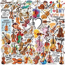 Violin Stickers |50Pcs Musical Instrument Waterproof Vinyl Decals for Water Bott picture