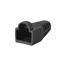 6mm Hole Dia Black RJ45 Boots Cover Anti-Dust for Cable CAT5e CAT6e 100Pcs picture