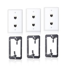 3 PCS CAT7 Ethernet Wall Plate RJ45 Keystone Jack 2Port Female Shielded picture