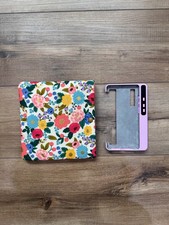 Boox Palma 2 pink/purple page turning CASE and floral fabric button cover picture