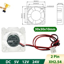 3010 DC Cooling Fan Mini Transparent Silent Fans Brushless LED Light 5V 12V 24V picture