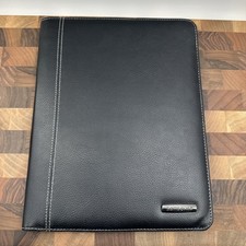 Samsonite Bi-Fold Writing Note Pad Folio CALCULATOR Black Faux Leather Portfolio picture