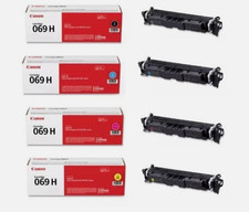 Canon 069H 069 H Toner Cartridges 4 Pack Black Cyan Magenta Yellow Genuine OEM picture