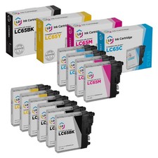 LD 10 Pack LC65 Black & Color Ink Cartridge Set for Brother Printer picture