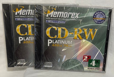 Memorex CD-RW Platinum 650MB 74 Min 2x-4x Rewritable Lot of 2 Sealed picture