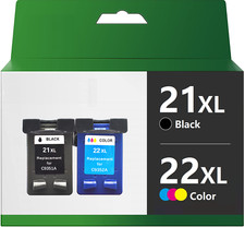2 PACK for HP 21XL 22 XL Ink Cartridge Combo for Officejet J3650 4315 21 22 picture