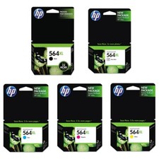 5 Pack OEM HP 564XL Set Black Color Photo Ink 564 XL EXP Yellow Cyan 6520 7525 picture