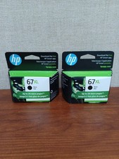 HP 67XL Black High-Yield Ink Cartridges:3YM57AN Lot-Of-2 picture