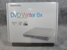 NEW Memorex Slim External CD/DVD Writer, DVD 8X, CDR 24X USB Powered Mac Windows picture