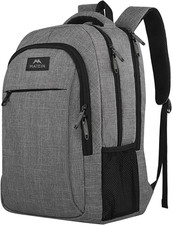 MATEIN Travel Laptop Backpack, 15.6 Inch College School Computer Bag, Grey | Sli picture