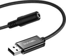 USB Headphone Adapter External Sound Card TRRS Mic DAC 25CM for PC Laptop PS5 picture