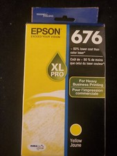 Genuine Epson 676XL High Yield Yellow 676 Workforce Pro WP-4020 WP-4530 WP-4540 picture