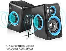RECCAZR SP2040 USB-Powered Multimedia Speaker 2.0 Stereo Surround Sound Effect picture