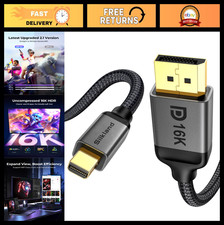 16K Mini DisplayPort to DisplayPort 2.1 Cable, 80Gbps, HDR, G-Sync, 6.6FT for Ga picture