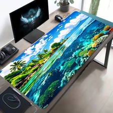 1pc Large Esports Gaming Mouse Pad, Clear Sky Coconut Tree Azure Sea Coral Isl picture
