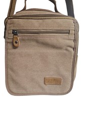 Plambag Brown Canvas Tablet And Laptop Messenger Bad Single Strap Bag picture