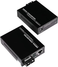 A Pair 2 Pack Multi-Mode Dual SC Fiber Gigabit Fast Ethernet Media Converter, Mi picture