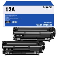 2PK 12A Toner Cartridge Fits for HP Q2612A Black LaserJet 1020 1022 1012 3050 picture