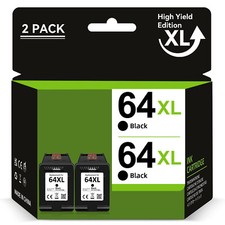 2 Pack 64XL Black Ink Cartridge 64 XL for HP Envy 7155 7158 7855 7858 Printers picture