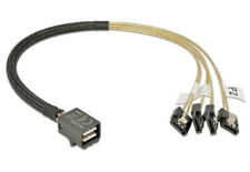 Delock Cable Mini SAS HD x 4 SFF 8643 Male > 4 x SA # 83393 picture