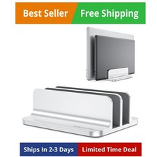 Vertical Laptop Stand [Updated Double Version], Desktop Aluminum Mac Book Sta... picture
