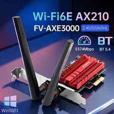 WiFi 6E Intel AX210 PCI-E WiFi Card Tri-Band 5374Mbps BT5.4 Desktop WiFi Adapter picture