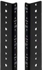 NavePoint 9U Vertical Rack Rail Pair DIY Kit with Hardware, Black picture