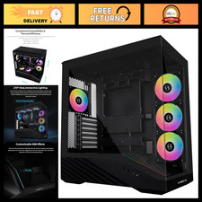 ATX Mid-Tower PC Case - Sleek Black Design, Excellent Cooling, Easy Cable Manage picture
