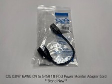 C2G 03147 16AWG C14 to 5-15R 1 ft PDU Power Monitor Adapter Cord **Brand New** picture