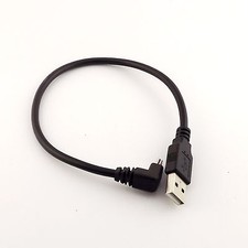 5x 1FT Mini USB Male 90 Degree UP Angled to USB 2.0 A Male for Camera Mp4 GPS picture