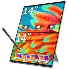Magedok Dual Monitor 14 Inch 2K OLED,Portable Touch 14