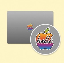 Hellow Rainbow Apple Logo Sticker Set Vintage Mac Logo Decal MacBook iPad Laptop picture