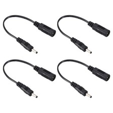 0.6Ft 5.5x2.1mm Female to 3.0x1.1mm Male Power Cable 4 Pcs Wire Adapter Black picture