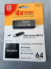 Sony MicroVault Super Speed USB 3.0 Flash Drive 64GB - Black - New Sealed picture