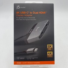 j5create JCA465-2A 8K USB-C to Dual HDMI Display Adapter - Black New in Box picture