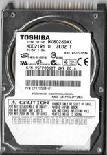 TOSHIBA MK8026GAX HDD2191 U ZK02 T 80GB IDE HARD DRIVE  A0/PA003H FOR PARTS picture