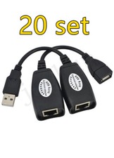 20 pair USB Extension Ethernet RJ45 Cable LAN Adapter Extender Over Repeater Set picture
