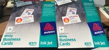 Lot Of 2 Avery Business Cards Matte White - 180 Cards 2” x 3 1/2” Model 8371 picture