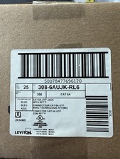 25/Box Leviton Cat 6A JACK  308-6AUJK-RL6 RJ6 BLUE 10 Gigabit Keystone picture