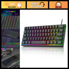 Mini 60% RGB Gaming Keyboard, 61-Key Ultra-Compact, Ergonomic Waterproof for PC/ picture